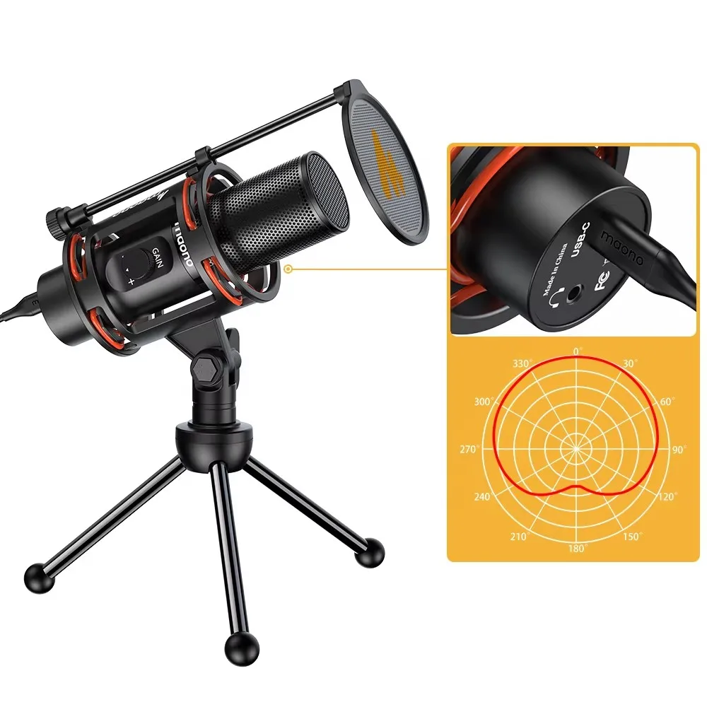 Микрофон PM471TS проводной USB-микрофон для записи емкостный микрофон сотового