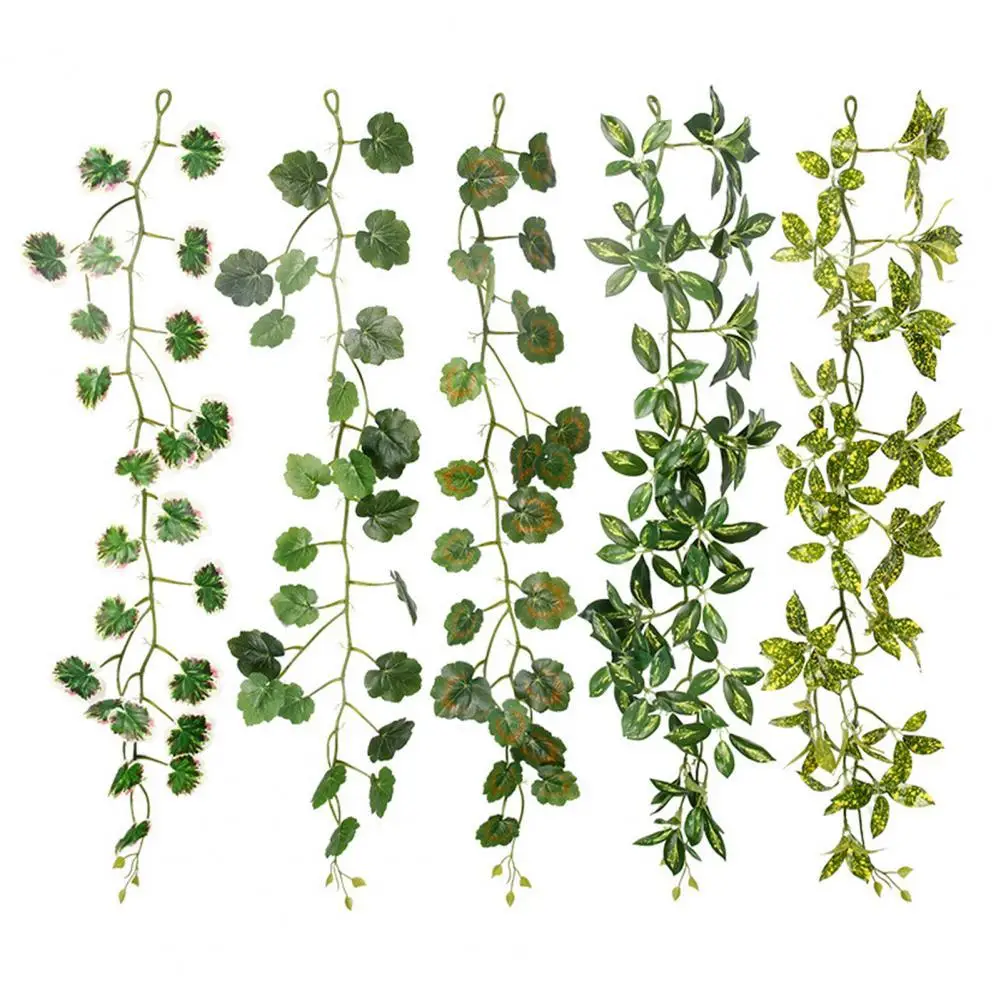 

1 String Artificial Vine Flexible Long-lasting Plastic DIY Realistic Hanging Fake Rattan Leaves Home Decoration