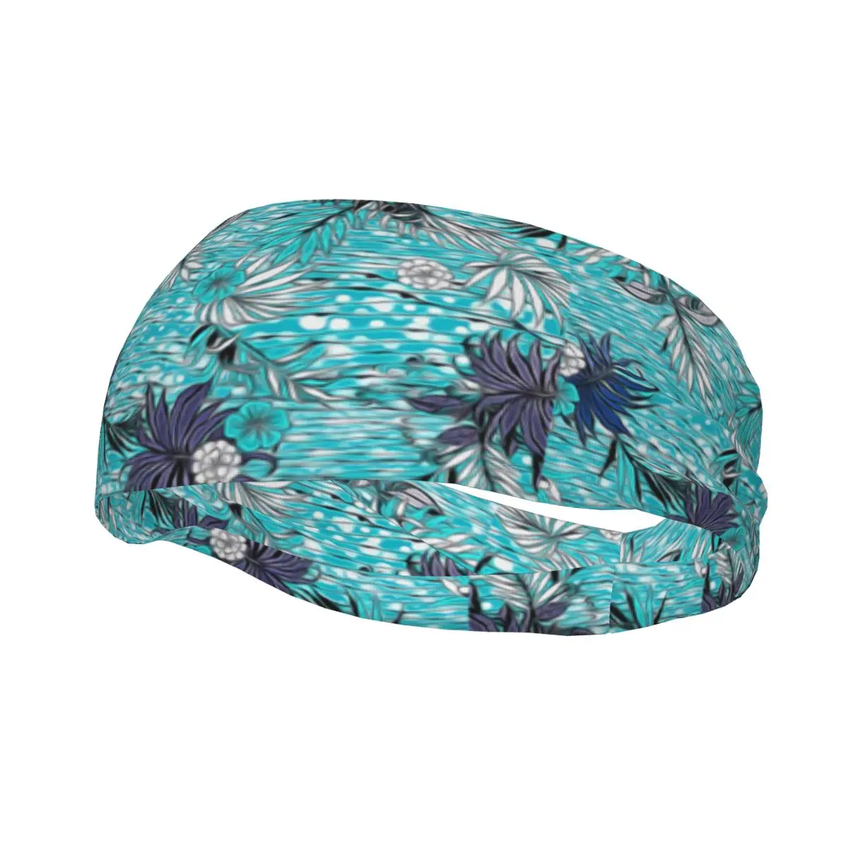 

Blue Floral Hawaii Sweatbands Soft Outdoor Sport Sweat Headbands Headwear Head Sweat Bandages Tennis Gym Fitness Sweat Wash Band