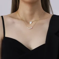 Jewelry Fashion Baroque Imitation Pearl Necklaces Elegant Jewelry Shiny Fashion Neck Chain Set Women Charm Jewelry Gifts