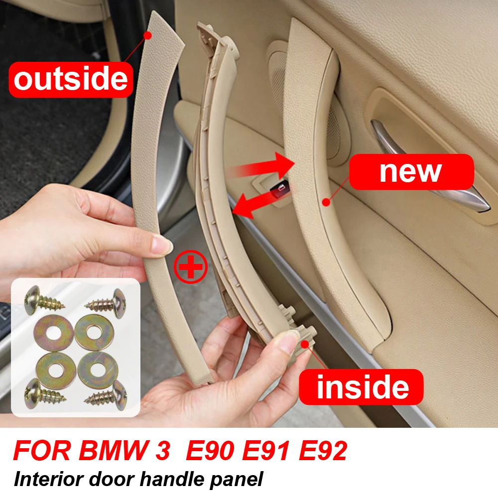Фото Полный комплект внутренних дверных ручек для BMW 3 серии E90 E91 318 320 325 328 330 335, часть внутренней панели дверей, ручка, накладка накладки №3