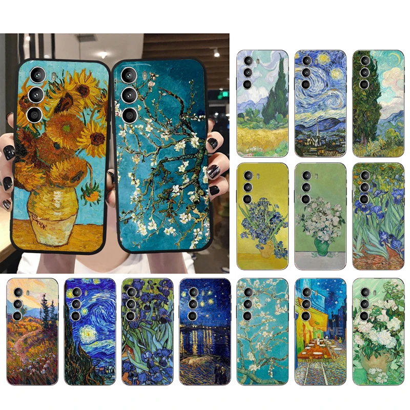 

Van Gogh Flower Case for Motorola G22 G60 G52 G100 G Stylus G30 G10 G20 G50 GPure E32 E20 E40 E7Power Edge 20 lite Pro OneAction