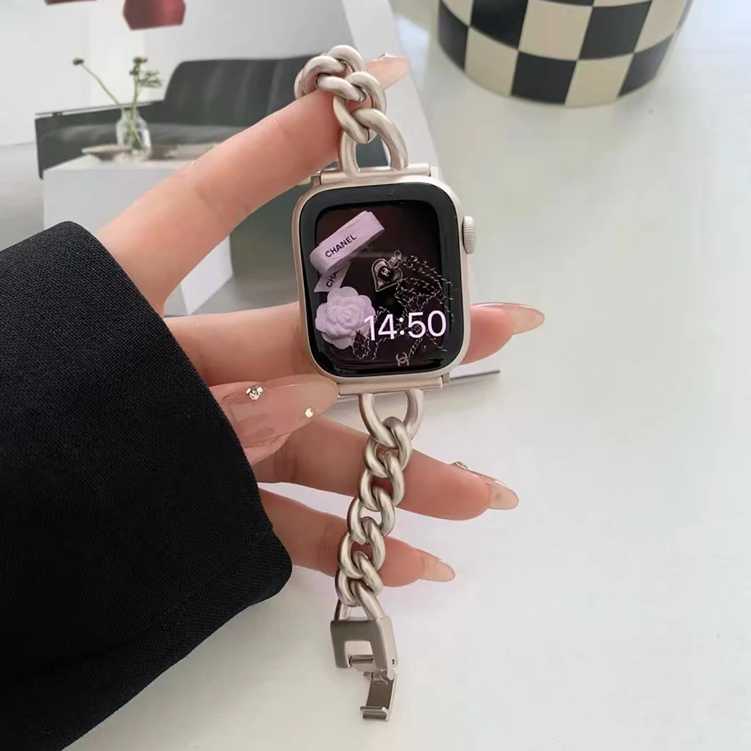 Suitable for Apple fashion strap 7 se 654 3 21 45mm 41mm 42 mm 38 mm 40 mm 44 mM stainless steel strap Iwatch series
