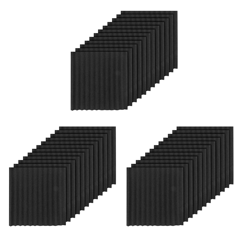 

Quality 36 Pcs Black Acoustic Panels Soundproofing Foam Acoustic Tiles Studio Foam Sound Wedges 2.5 X 30 X 30Cm