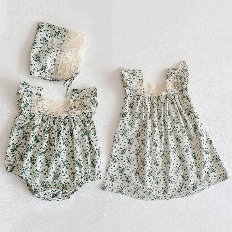 

Summer Baby Girl Clothes 0-5Y Vintage Floral Princess Floral Romper Dresses For Toddler Baby Girl Clothes Fashion Kids Dress