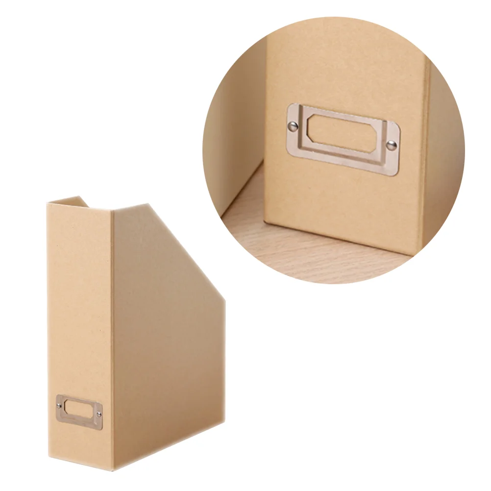

File Magazine Holder Organizer Kraft Storage Desktop Shelf Cardboard Folder Holders Rack Stand Desk Office Case Paper Box