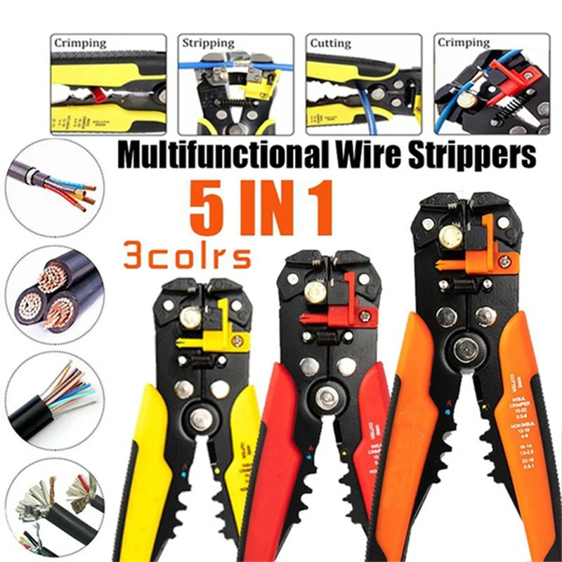 

Multifunctional Automatic Cable Wire Stripper Cord Crimper Cable Cutter Stripping Tools Crimping Pliers Terminal 0.2-6.0mm2