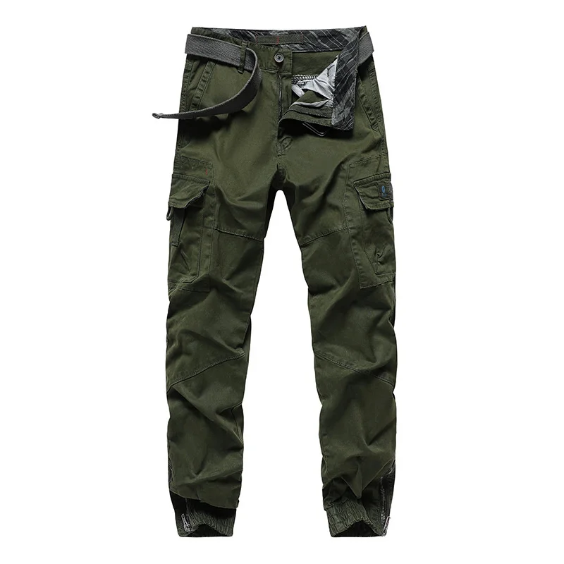 Men 2023 Cotton Cargo Pants Mens Loose Army Tactical Pants Multi-pocket Trousers Pantalon Homme Male Military Overalls 29-38