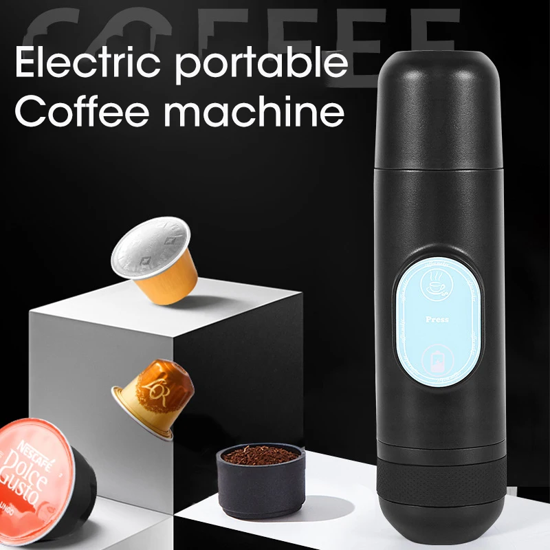 

Portable Coffee Maker Espresso Machine Hand Press Capsule Ground Coffee Brewer Portable USB for Travel Picnic For Coffee Powder