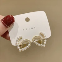 2022 new fashion pearl love diamond earrings for women temperament personalized exquisite simple minority ins jewelry gifts