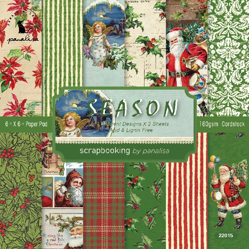 

6x6" Christmas Plaid Pattern Scrapbooking Material Paper Pad Art Background for Card Making DIY Scrapbook Papers Crafts Supplies