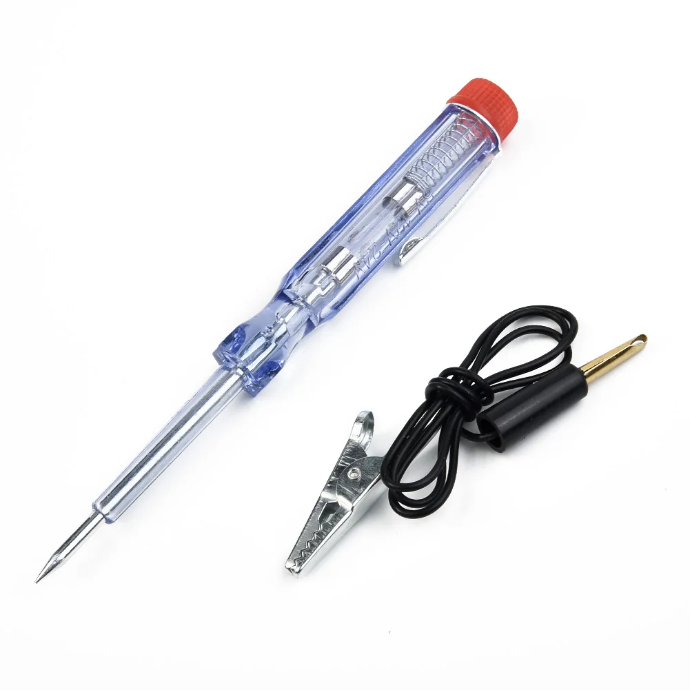 

Durable Practical New Useful Circuit Tester 6/12/24V Test Voltage Light Pen Long probe Replaceable W/ Alligator Clip