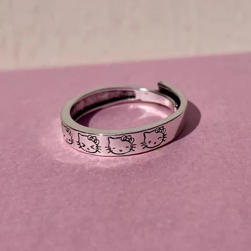 

Hot Sale New 2022 Cartoon Cute Fashion Cat Avatar Ring Opening Adjustable Jewelry for Women Girl Gift