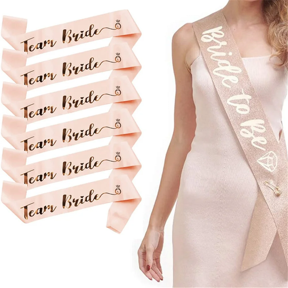 Розовое золото команда невесты будет атласным поясом для девичника