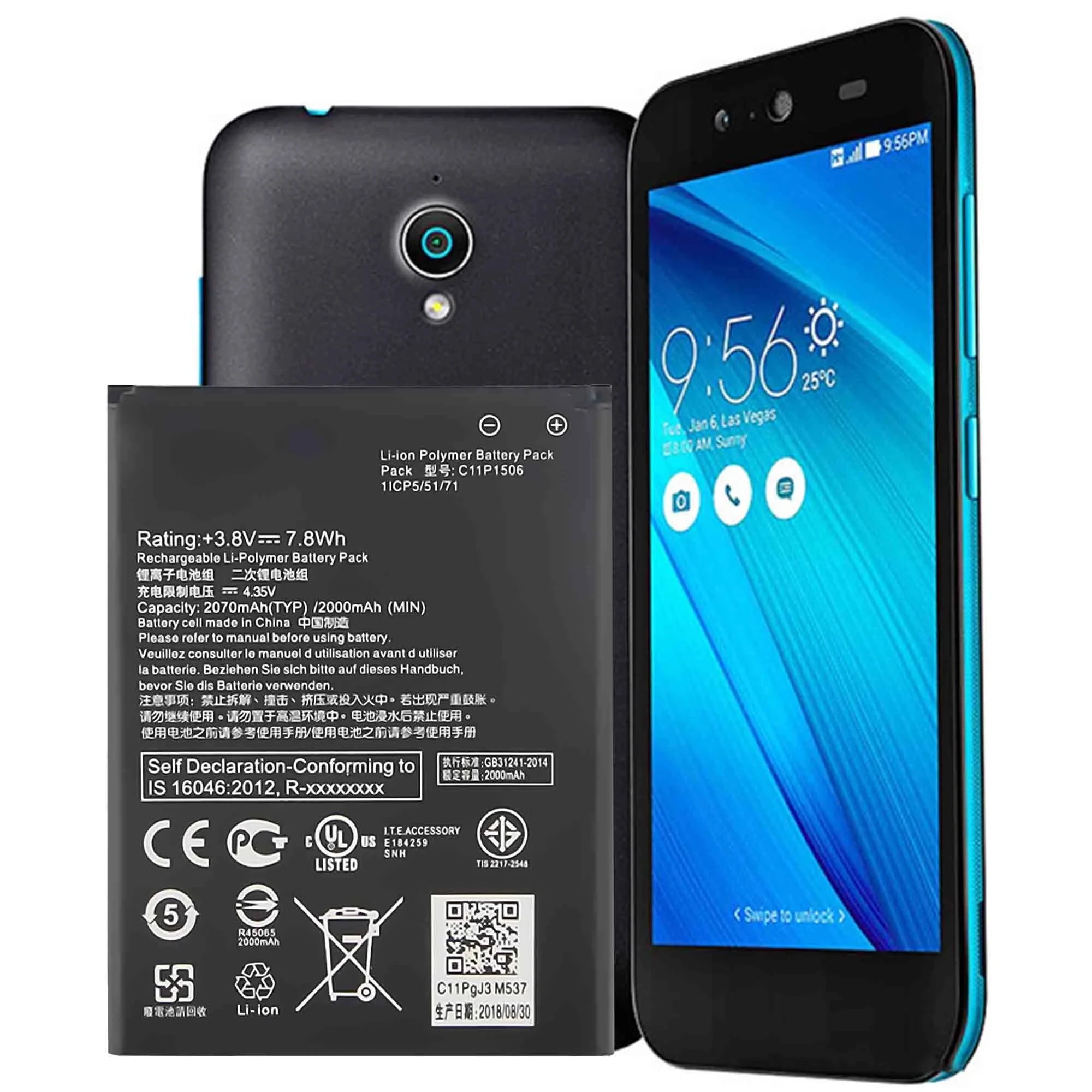 100% высококачественный Сменный аккумулятор для ASUS Live G500TG Zenfone GO ZC500TG 2070 мАч Новый