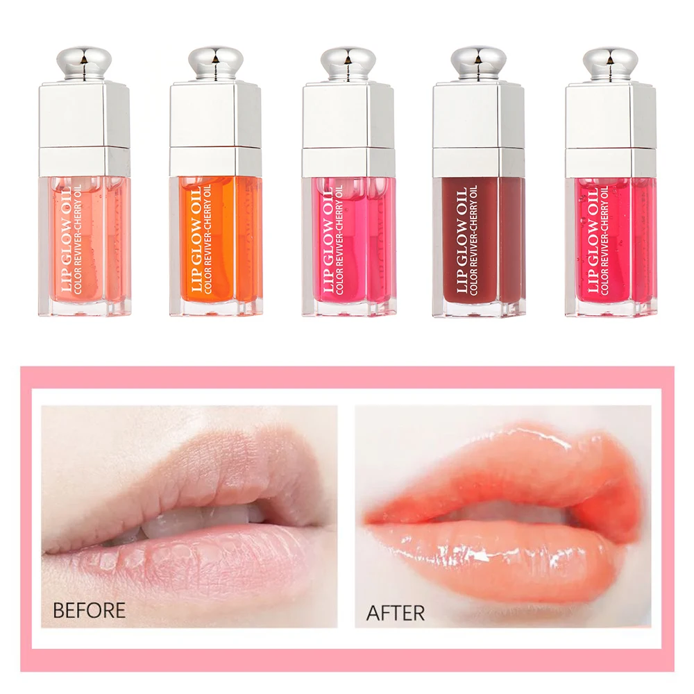 

6ml Clear Jelly Lip Oil Moisturizing Non-Sticky Sexy Plumping Lip Glow Gloss Lip Glaze Tinted Fashion Lipstick Makeup Lip Care