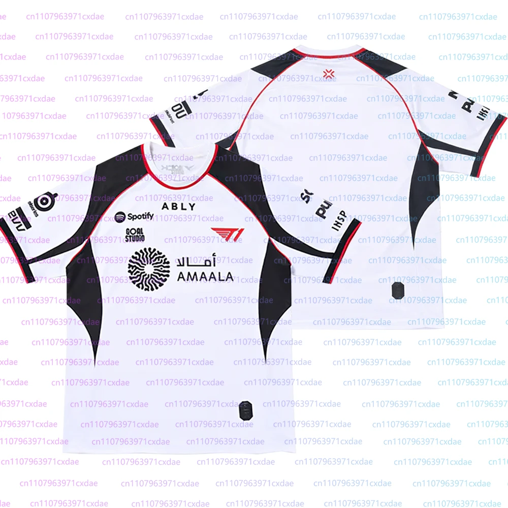 Фото Футболки VCT 2026 Valorant: Новая форма команды T1 Esports Club, сувенирные топы для фанатов League of Legends (Faker, Keria, Peyz), мужская одежда №5