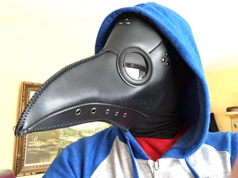 Carnival Halloween Gothic Style Punk Crow Reaper Black Masks Plague Clown Beak Mask Fancy Devil Cosplay Party Scary Face Cover |