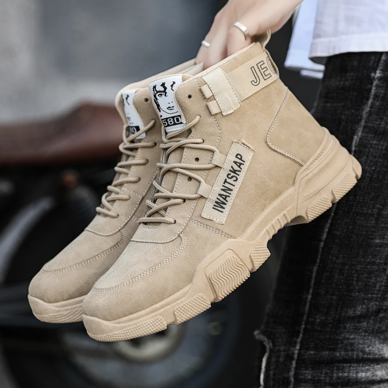 

Martin Boots Mens Autumn Winter High-Top British Tooling Boots Men'S Casual Mid-Cut Cotton Boots Shoe For Men Outdoor Work Boots