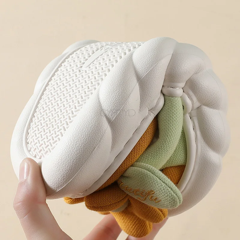 Sweet Flowers Bedroom Slippers for Women's Cotton Linen Indoor Slides Soft Thick Sole Shoes Women Slippers 2022 New All Senson