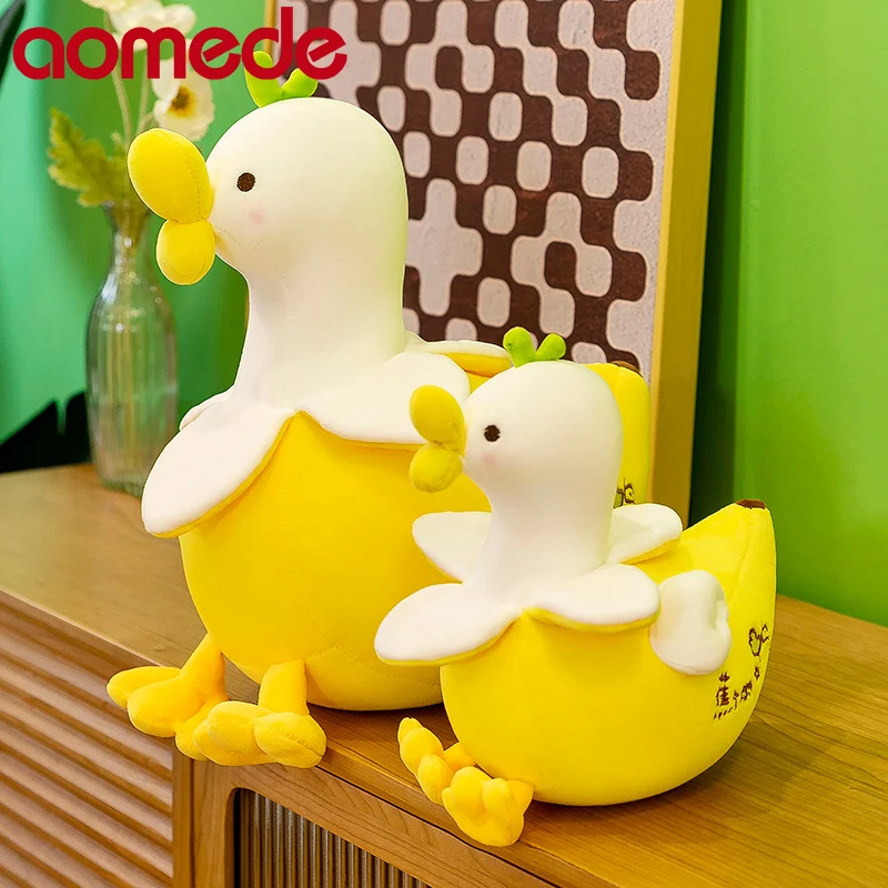 

75cm Cute Soft Banana Duck Plush Toys Office Nap Stuffed Animal Pillow Home Comfort Cushion Christmas Gift Doll for Kids Girl