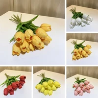 40hot10pcs artificial tulip realistic vivid decorative ornamental real touching simulation flower home decor
