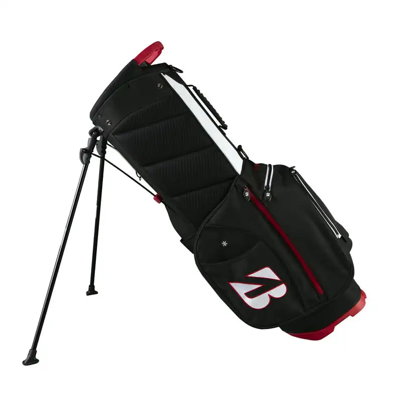 Lightweight 5-Way Stand , White, Red Golf Bag