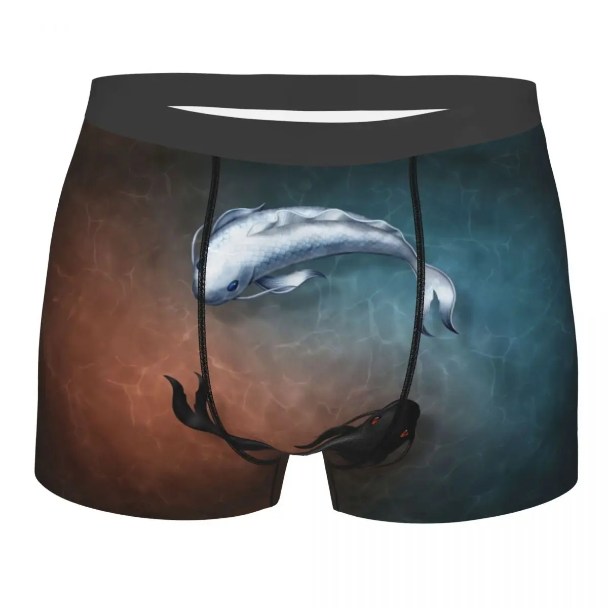 

Men Boxer Briefs Shorts Panties Ying Yang Fish Natural Breathable Underwear Male Fashion Underpants