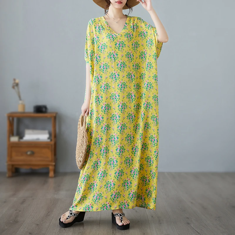 Женская летняя юбка из хлопка и льна желтый китайский стиль