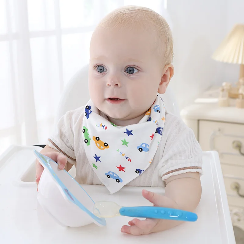 

Baby Bibs Triangle Scarf Cotton Cartoon Child Bandana Bib Dribble Bibs Newborn Slabber Absorbent Cloth Bib Waterproof Towel