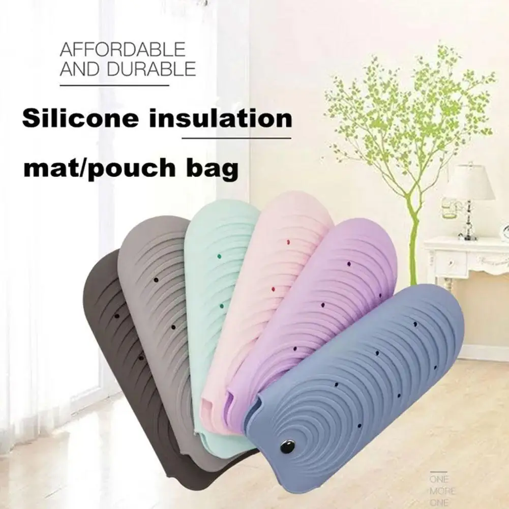 

Hair Styling Tool For Curling Iron Hair Straightener Multi-function Non-slip Flat Iron Silicone Heat Resistant Travel Mat P N0C5