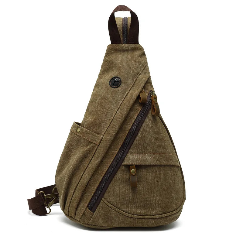 

Canvas New Back Functional Single Bag Leisure Bag Large Chest Capacity Men's Multi Men's Messenger Backpack Bag Shoulder