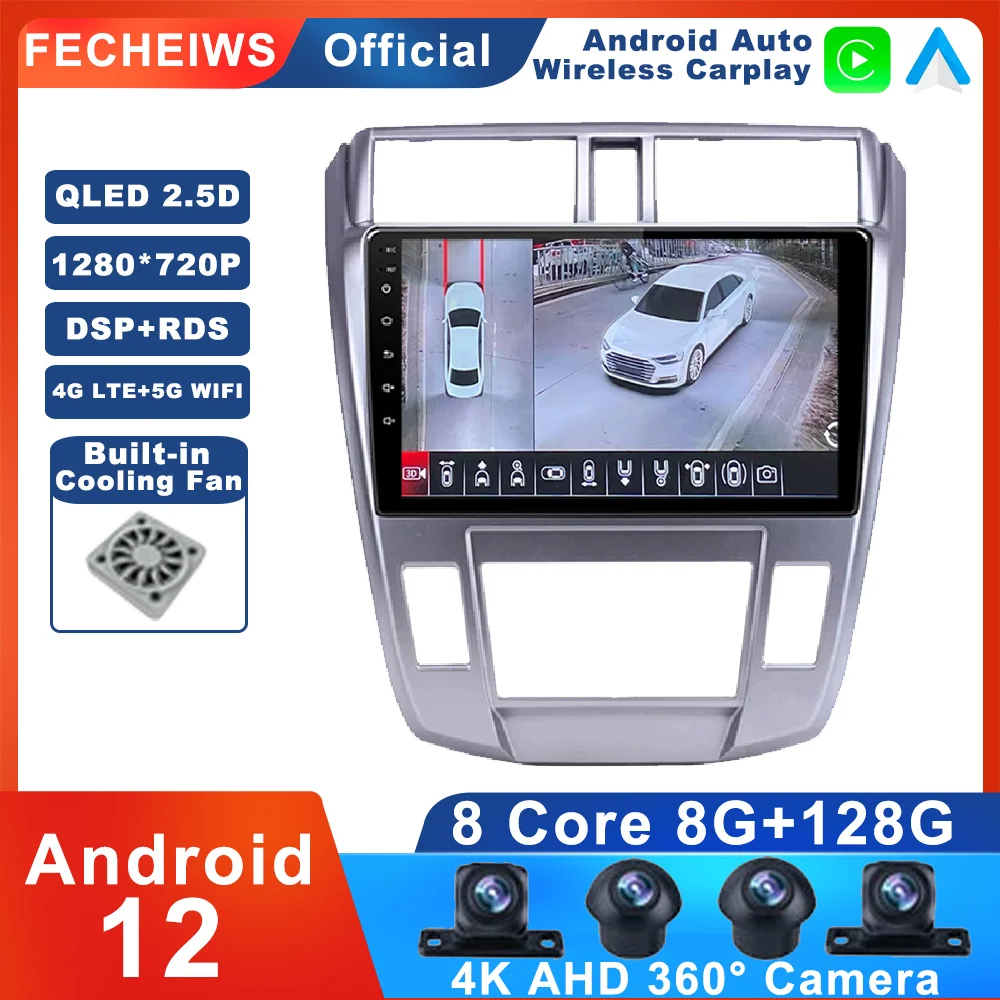 

Автомагнитола 10,1 дюйма, Android 12, для Honda city 2008-2013, BT, 2din, стерео, навигация, GPS, мультимедиа, видео, SWC, ADAS, RDS, Wi-Fi, 4G
