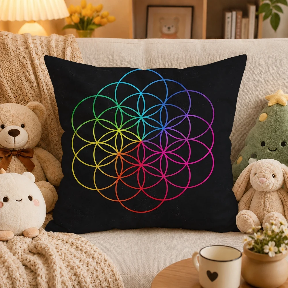 Фото Наволочка с изображением рок-группы C-Coldplay, плюшевая наволочка для украшения дома, чехол для подушки для дивана, кровати, кресла, гостиной. №4