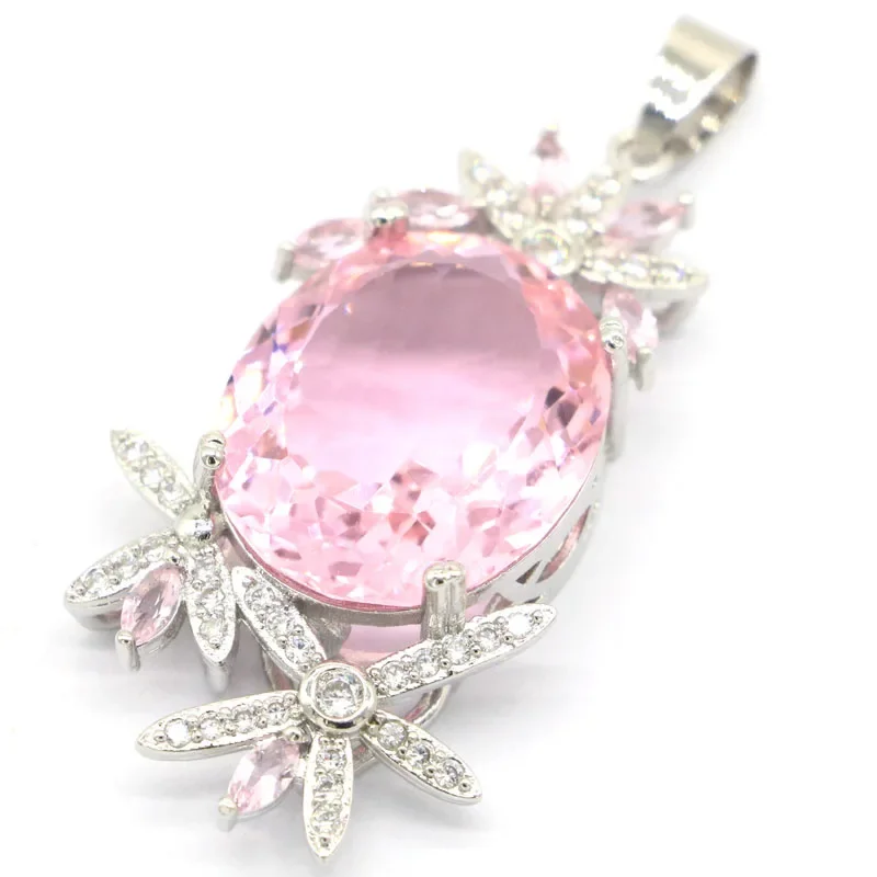11g Real 925 Solid Sterling Silver Pendant New Statement Green Peridot Pink Kunzite Golden Citrine CZ Ladies Party