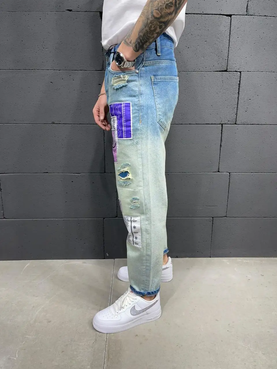 

Premium Boyfriend Laser Aged Street Style Men's Jeans