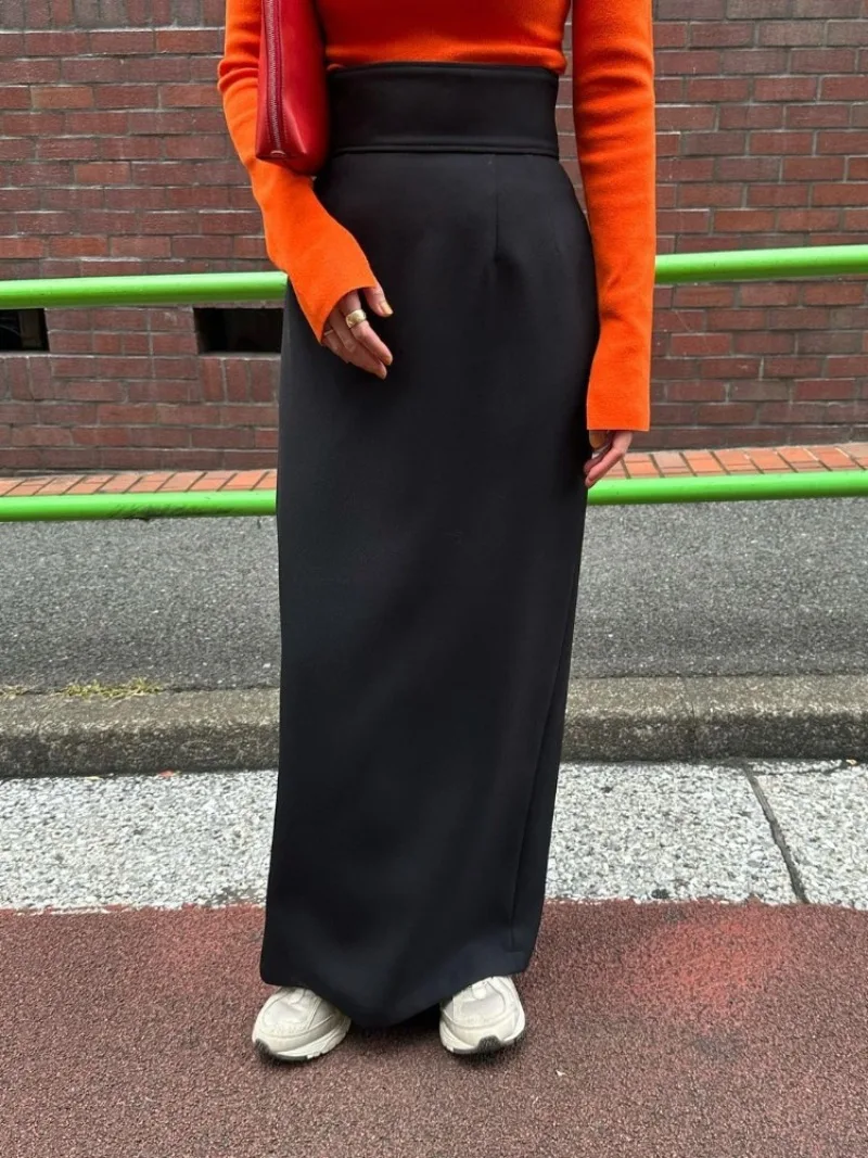 Осень 2024 новая японская простая длинная юбка Женская винтажная прямая цельная с