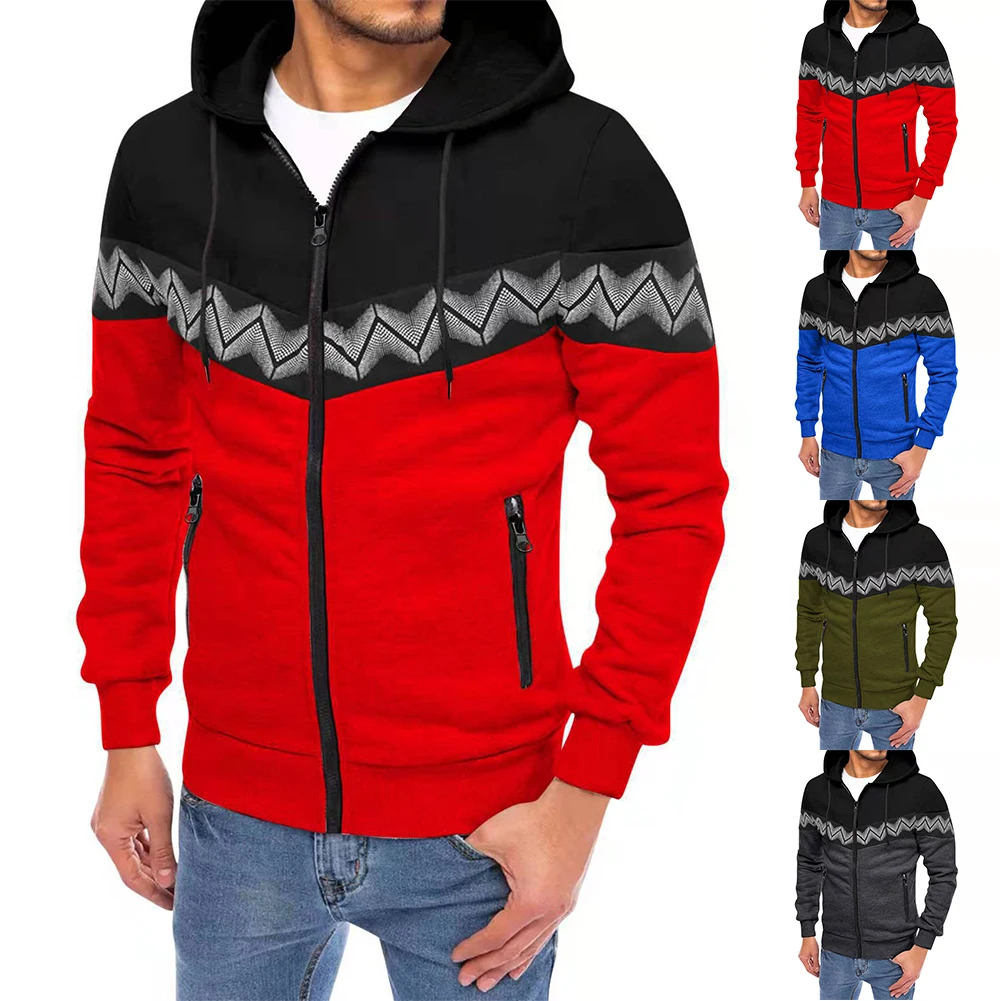 

Mens Full Zip Up Hooded Retro Zip Up Long Sleeve Loose Jacket Coats Harajuku Casual Gothic Hooded Warm Jacket Tops