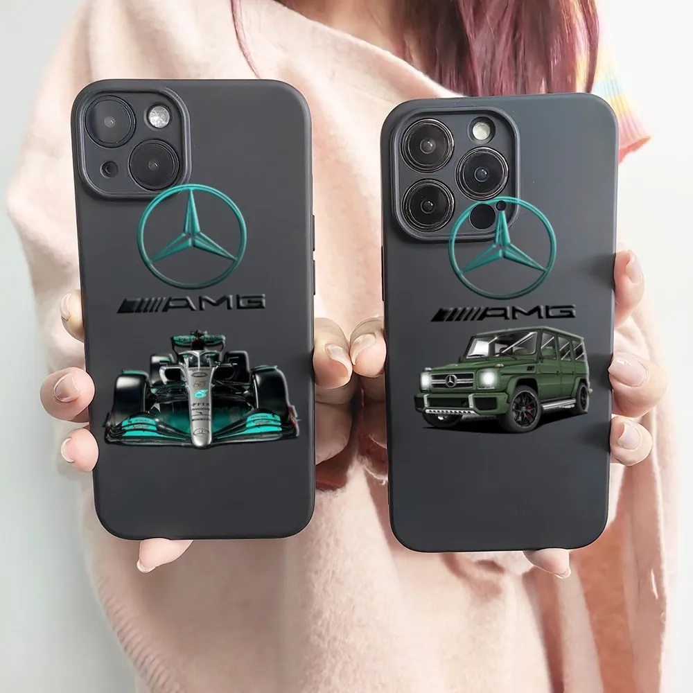 

Черный силиконовый чехол Mercedes Benz для IPhone 14 Plus 13 12 Mini 11 Pro X XS XR Max