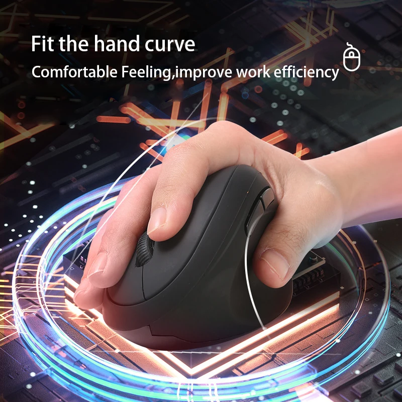

Vertical Ergonomic Gaming Mouse Wireless Rechargeable 6 Buttons 1200 DPI Optical Mice 2.4G Mouse for PC Laptop Desktop USB Mice