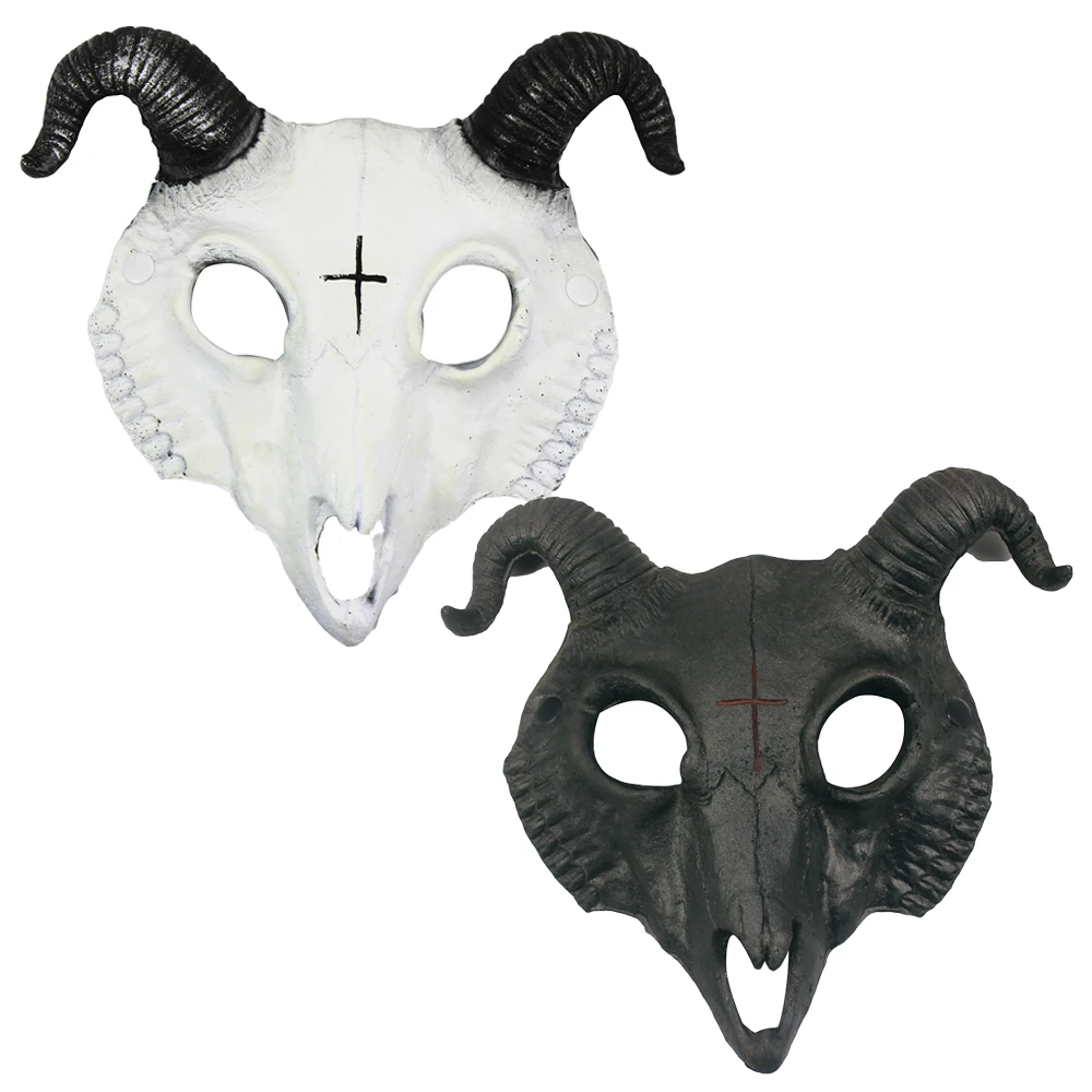 

Маска для Хэллоуина, искусственная кожа, Антилопа, овчина, рог, унисекс, готика, косплей