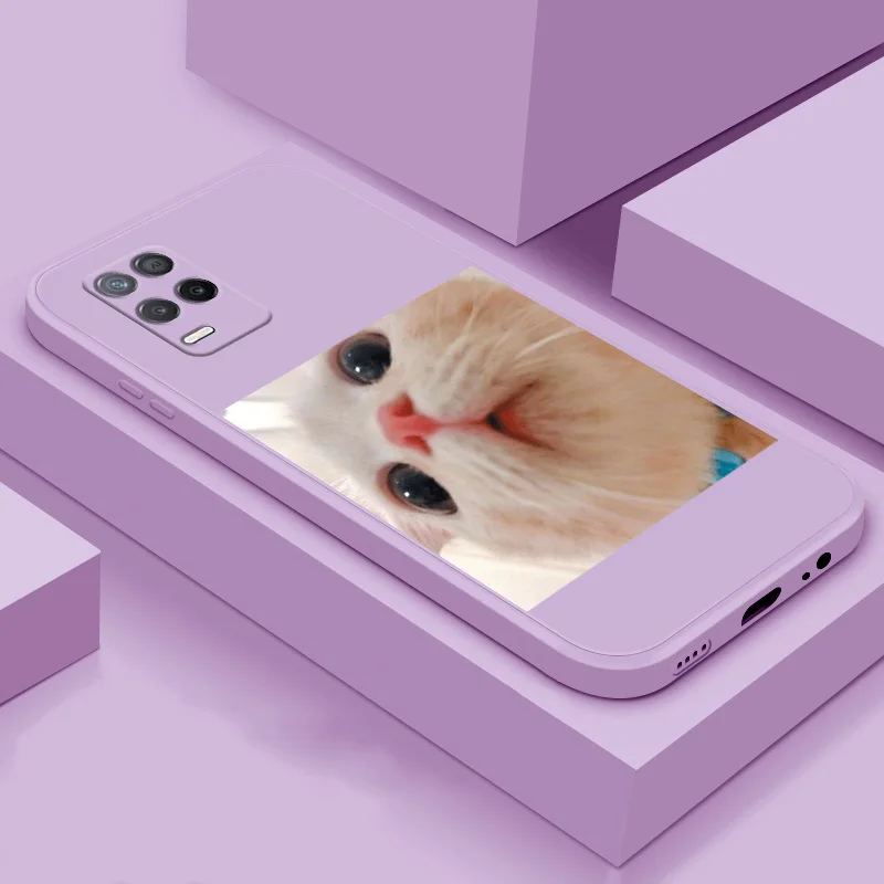 

Phone Case For OPPO REALME 8 REALME 8 5G Soft TPU silicone phone Sheel cute animal Cat back cover phone case