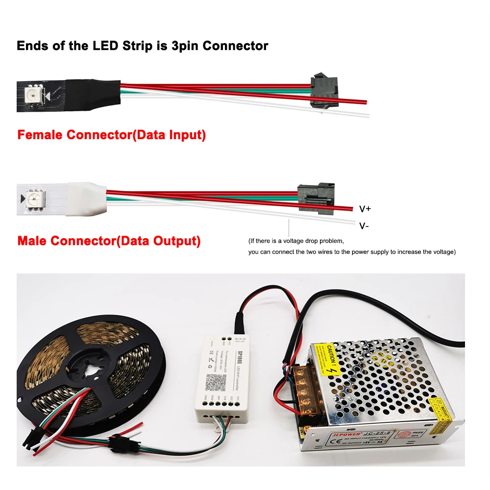 DC5V WS2812B Индивидуально адресуемая лента светодиодных ламп Luces Smart 5050 RGB черная белая печатная плата 3Pin 30 60 пикселей/м IP30 IP65 IP67 5M включена.