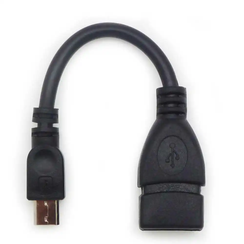 Адаптер для кабеля Micro B папа-USB мама типа А OTG черный совместим со смартфонами Samsung