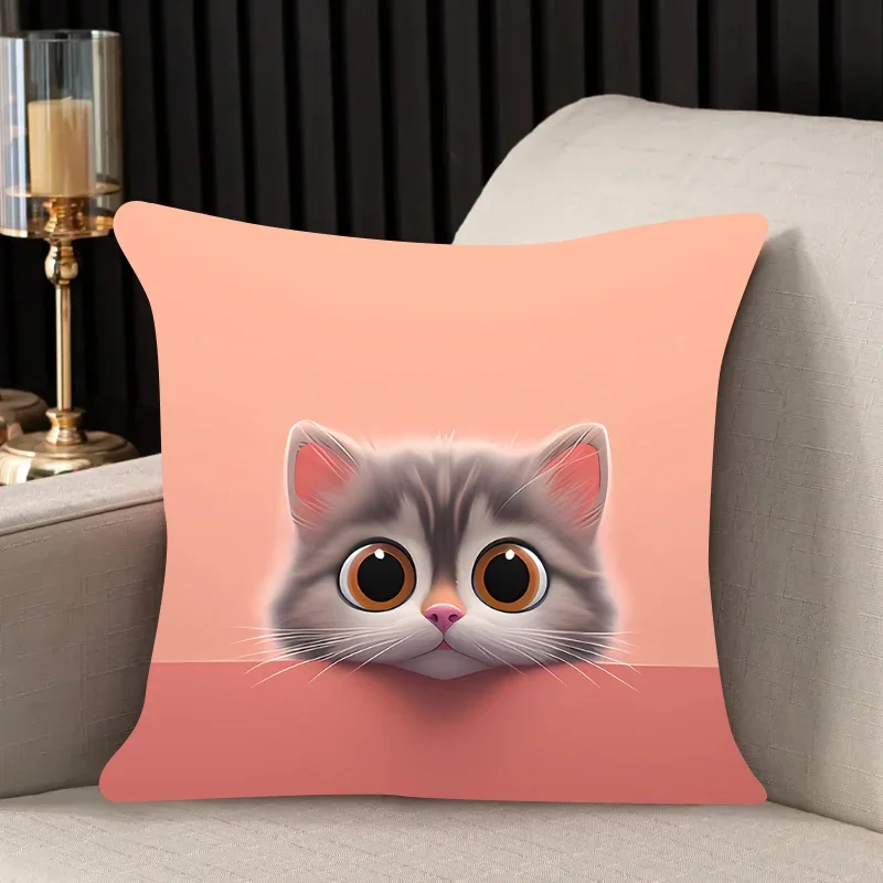 Подушка для домашнего декора с изображением милых кошек и собак чехол дивана