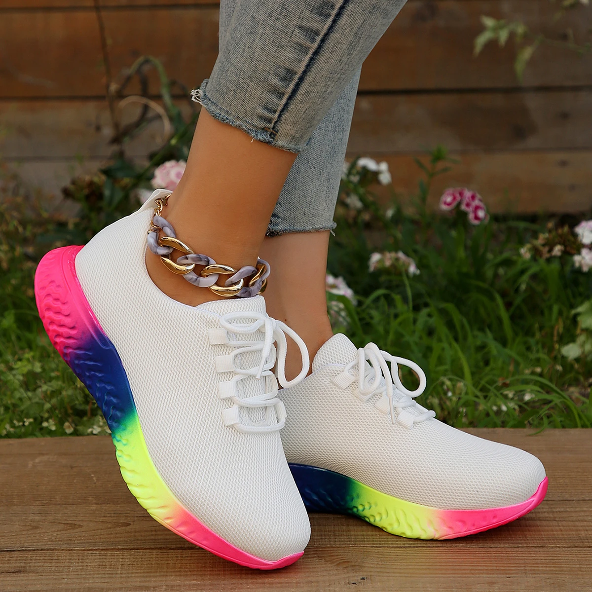

Summer New Sneakers Women Casual Shoes Bright Sole Women Sneakers Outdoor Jogging Trainer Female Vulcanized Shoes