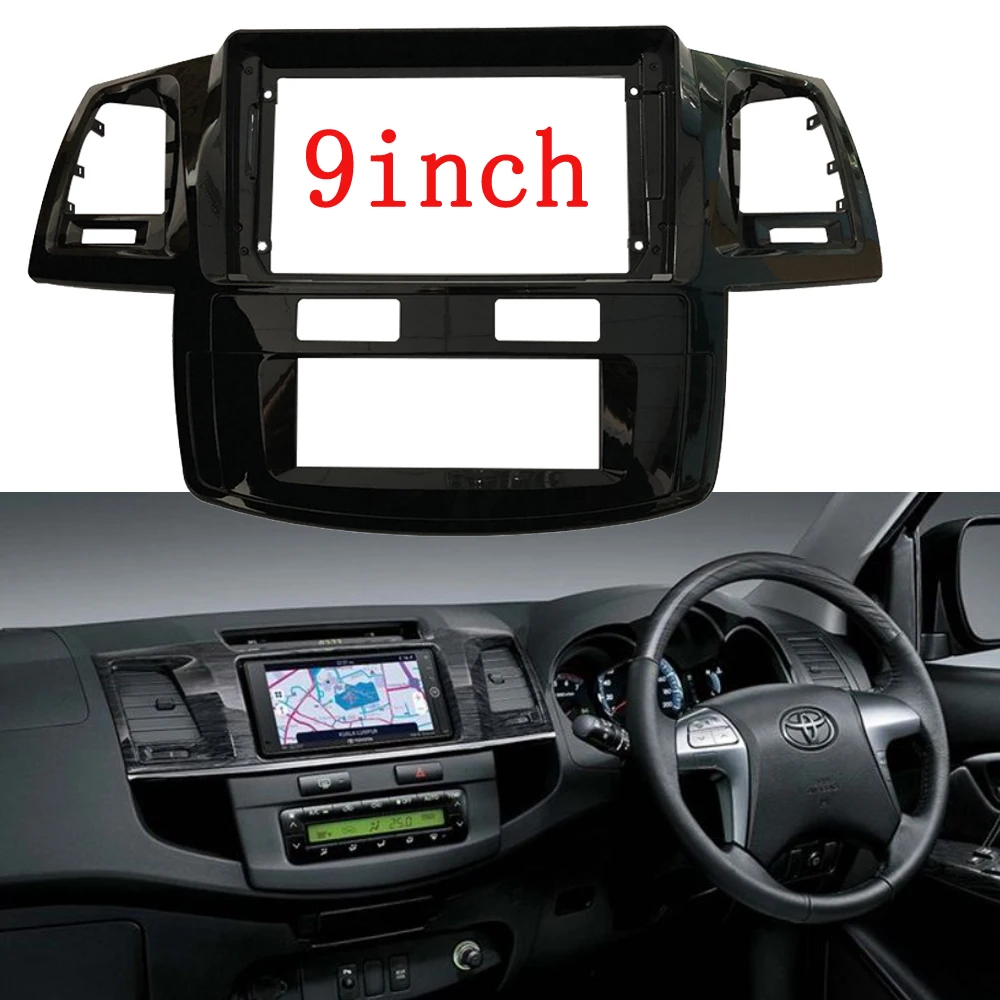 

Автомобильный радиоприемник, рамка-адаптер для Toyota Hilux VIGO 9 ", большой экран, 2Din, CD/DVD, панель, комплект для крепления приборной панели для fortuner