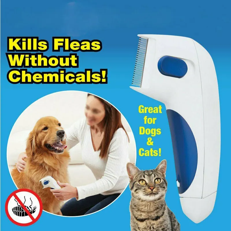 

Electronic Flea Comb for Pet Dogs & Cats Kills & Stuns Fleas Kill Lice Cleaner Electric Head Comb