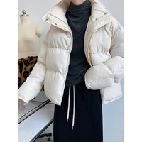 womens winter bread coat new fashion stand up collar fluffy cotton coat loose and warm short cotton coat female korean version