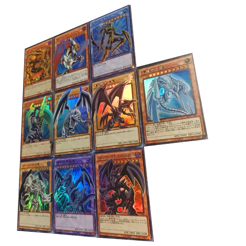 Фото Yu-Gi-Oh DIY преломляющий блеск голубые глаза белый дракон красные глаза Черный Дракон горячее тиснение коллекционные карты праздничные подарки №3